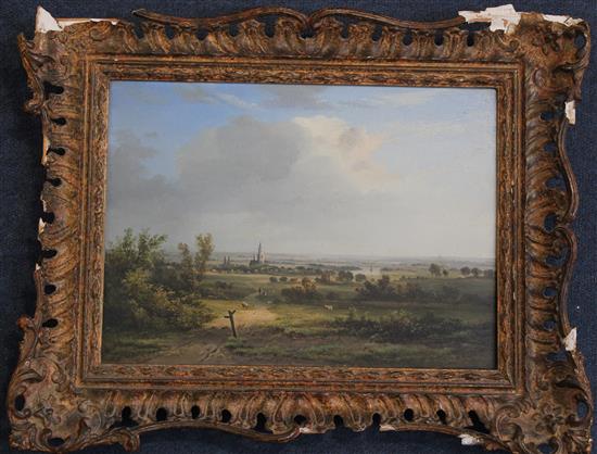 Paul-Emmanuel Peraire (1829-1893) Open landscape, 9.5 x 13in.